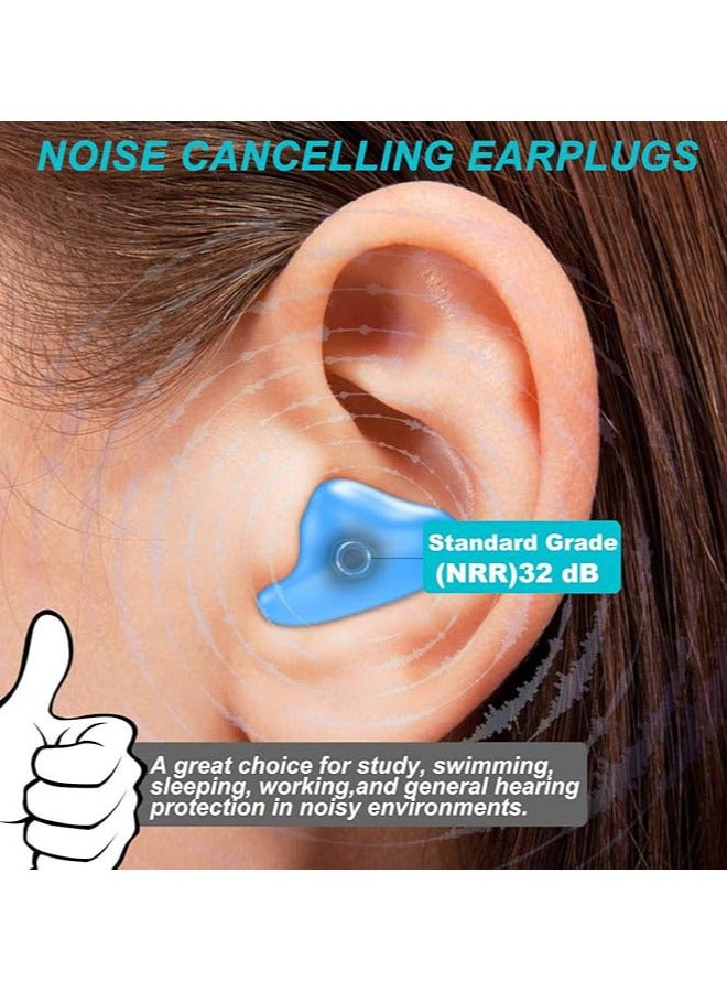 Generic Ear Plugs For Sleeping Swimming 8 Pair Reusable Silicone Moldable Noise Cancelling Earplugs For Shooting Range Swimmers Snoring Concerts Airplanes Travel Work Studying  - Image 5