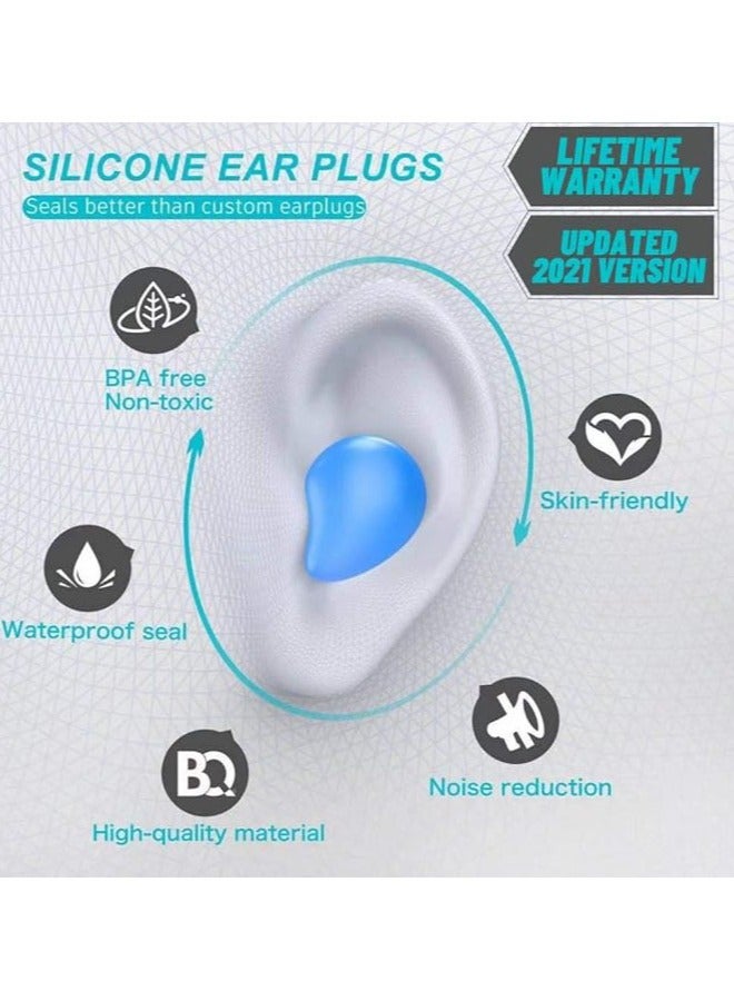 Generic Ear Plugs For Sleeping Swimming 8 Pair Reusable Silicone Moldable Noise Cancelling Earplugs For Shooting Range Swimmers Snoring Concerts Airplanes Travel Work Studying  - Image 3