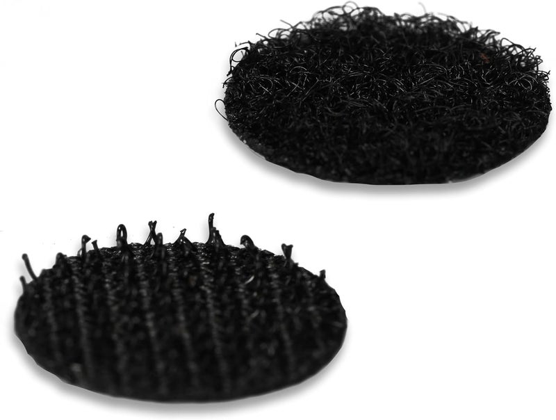 FIS Hook & Loop Tape Dots 15mm Round, Black, Pack of 100 – Self Adhesive Fastener Coins for Crafts, Home, School & Office - Image 1