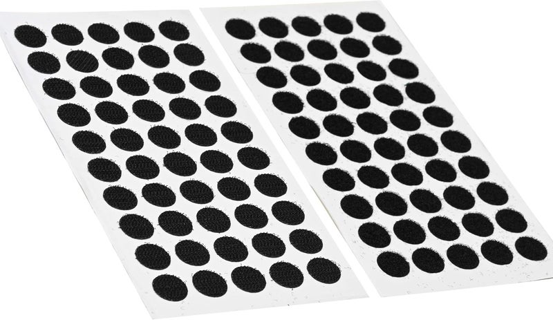 FIS Hook & Loop Tape Dots 15mm Round, Black, Pack of 100 – Self Adhesive Fastener Coins for Crafts, Home, School & Office - Image 2