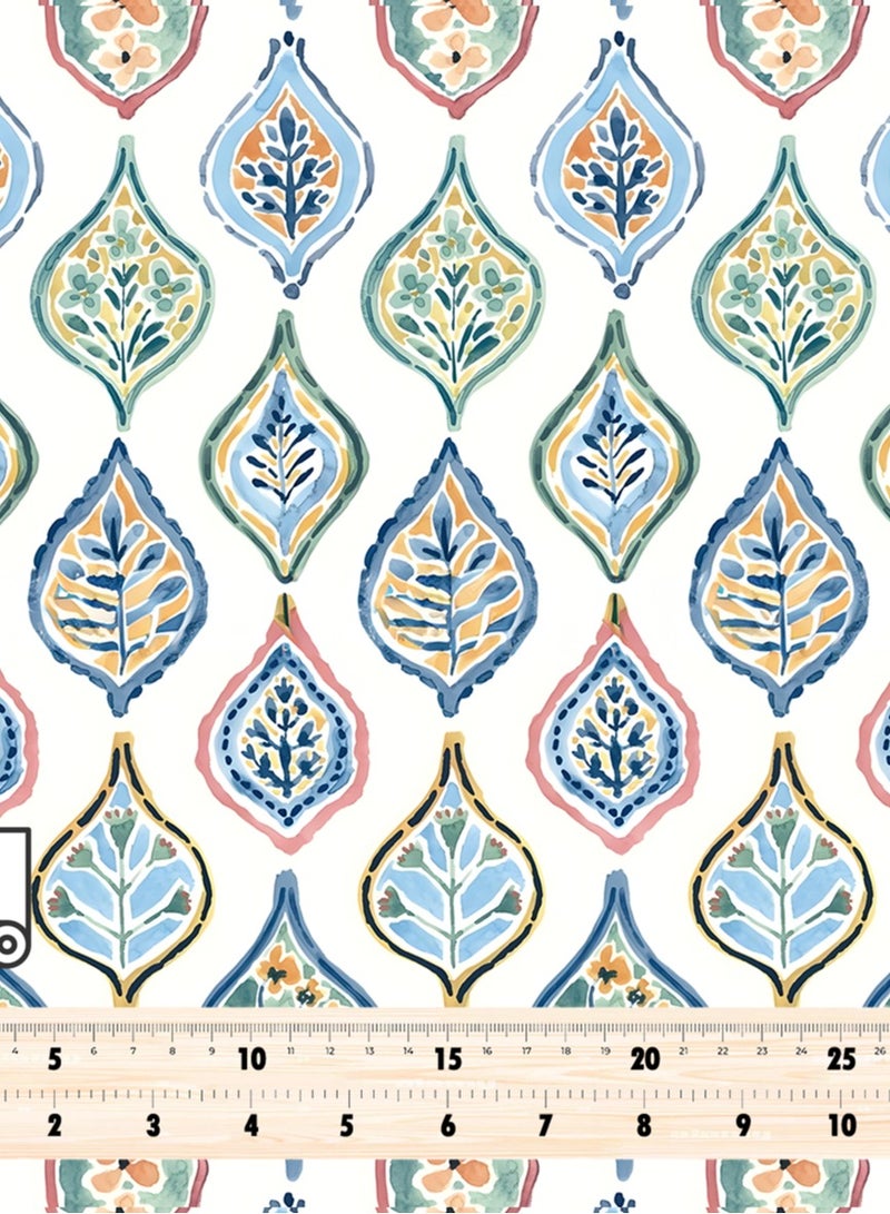 Vellato Al Lail Aramny Silk Fabric By The Yard Blue Pink Leaf Pattern Jalabiya Makhweer Dressmaking 58 Inches Width - Image 4