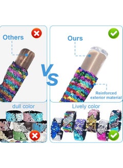 Bebiland 12 Pcs Glitter Slap Bracelet, Kids Sequin Bracelet Mermaid Bracelet, Flip Wristband Bracelet Kids Supplies Magic Charm Reversible Sequin Birthday Party Favors Supplies Gifts for Kids  - Image 4