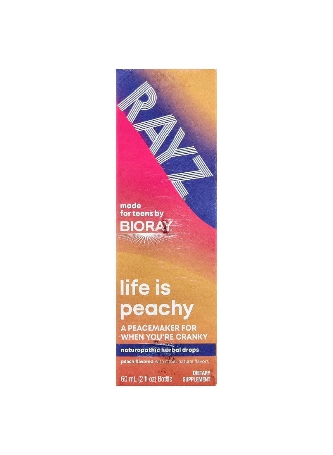 BIORAY Rayz®, Life Is Peachy, For Teens, Peach, 2 fl oz (60 ml) - Image 1