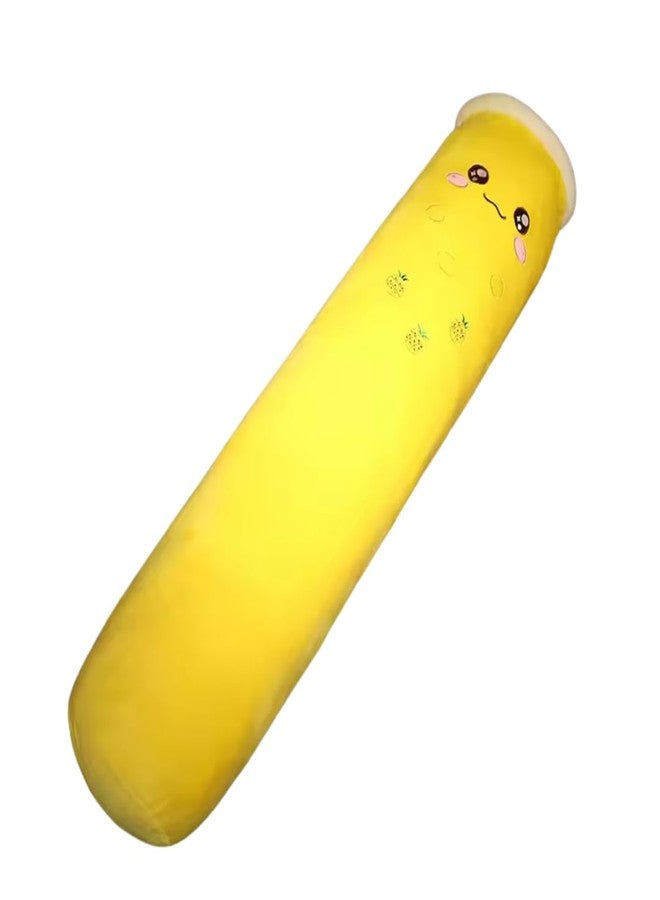 TechMax Solution Fluffy Cozy Comfort Stylish Trendy Long Boba Tea Cup Plush Pillow, Kawaii Bubble Cushion for Kids Girls Bedroom Decor Gift Yellow Long Tea Cup 70 CM - Image 1