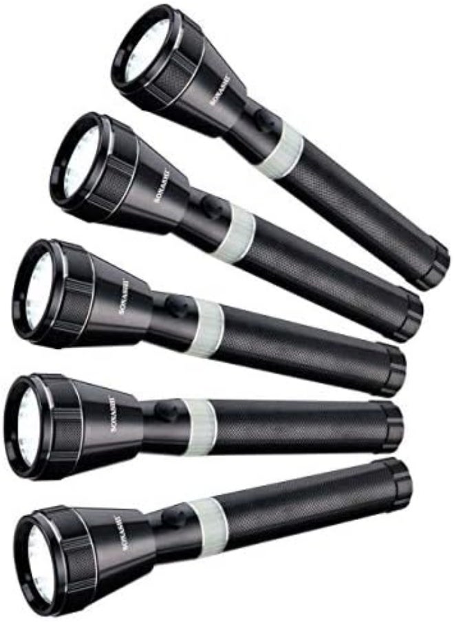AKDC Sonashi Slt-3511 5 Piece Combo Rechargeable Led Torch W/Rechargeable Batteries, Led Light, Water Resistant, Shock Resistant, Continuous Working | Rechargeable Led Torch | Lighting  - Image 2