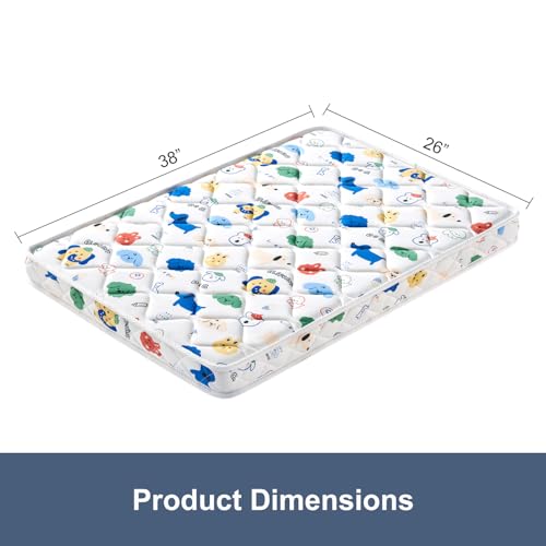 OSSERTSbearY Pack and Play Mattress - 38" x 26"- Premium Cotton Fabric Safety Reinforced Play Yard Mattress - Fits for Graco & Baby Trend & Pamo Babe Playard, Firm Support and Comfort Foam - Image 2