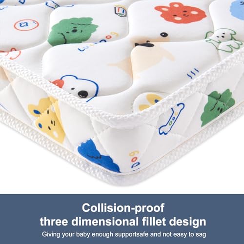 OSSERTSbearY Pack and Play Mattress - 38" x 26"- Premium Cotton Fabric Safety Reinforced Play Yard Mattress - Fits for Graco & Baby Trend & Pamo Babe Playard, Firm Support and Comfort Foam - Image 4