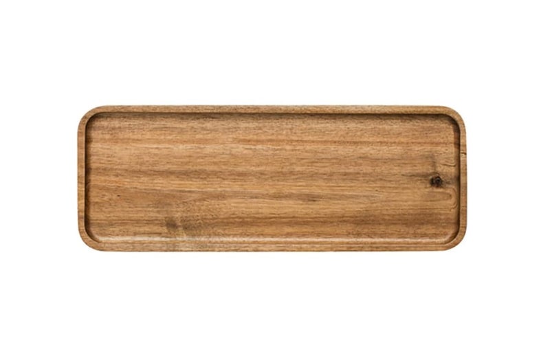 HomeImpel Wood Platter 100 Natural Wood Durable 11 x 41 x 06 inches Acacia Serving Tray for Food Dessert Salad Cookie Fruit Sushi
