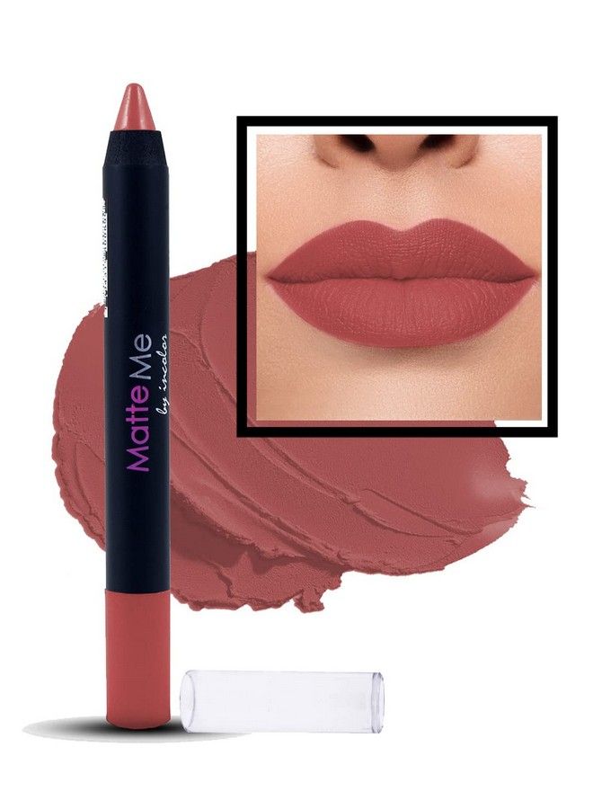INCOLOR Matte Me Crayon Lipstick Long Lasting Waterproof And Smooth Texture Pencil Lipstick For Girl & Women 2.3G Shade No.3 - Image 2