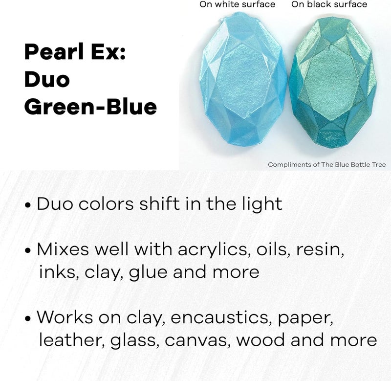 Jacquard Pearl Ex Powdered Pigment 0.5oz Duo Blue-Green - Image 2