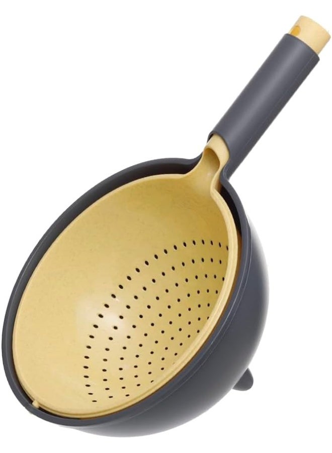 Aksa Kova Plastic Strainer - Double Layer Rotatable - Yellow - Image 1