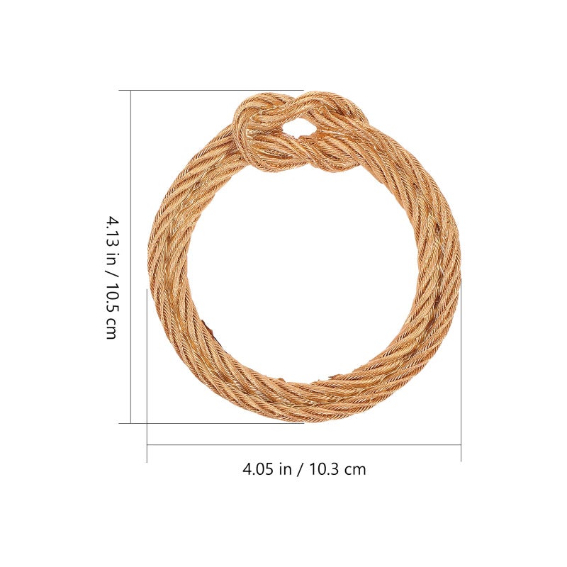Gold Rope Circle Resin Picture Frames Vintage European Style Set of 2 for Home Tabletop Decor - Image 3