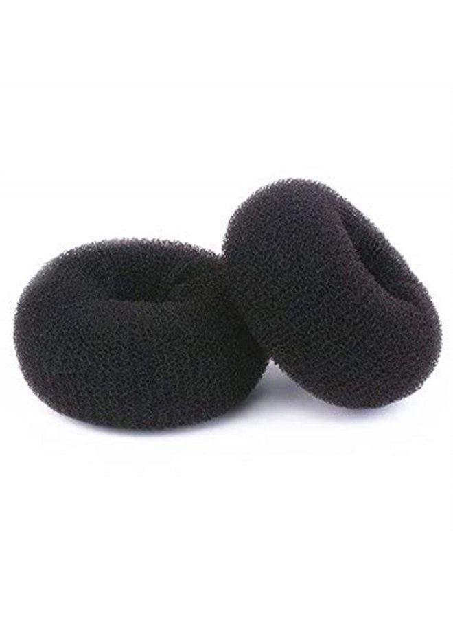 kitjans Hair Donut Bun Maker, Ring Style Bun, 2PCS Chignon Hair Large Doughnut Shaper for Thick and Long Hair (Large, 3.5 Inch/Black) - Image 1