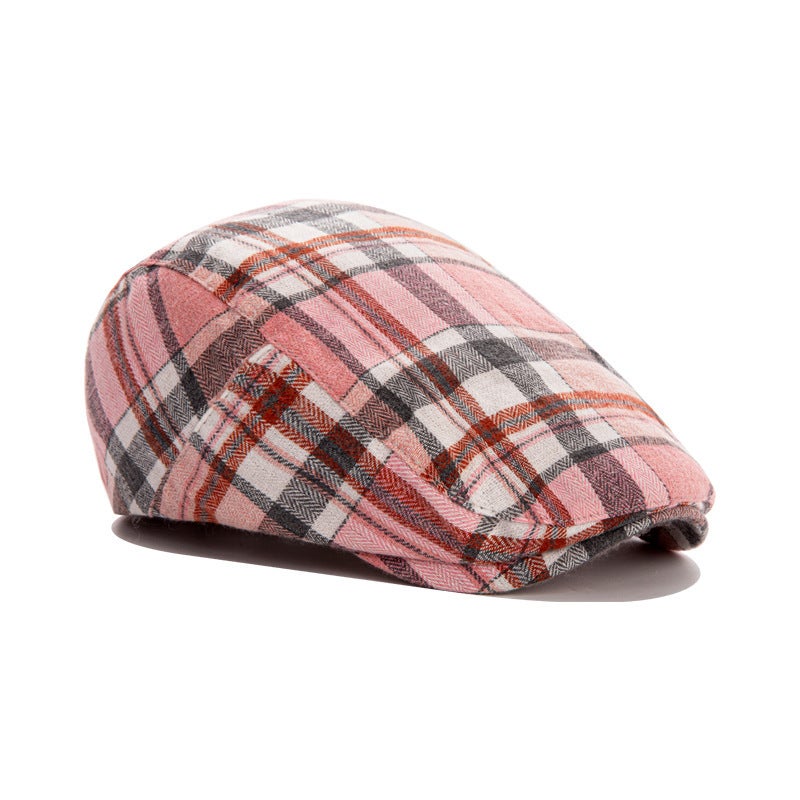 Plaid Newsboy Cap Adjustable Unisex Hat Cotton - Image 3
