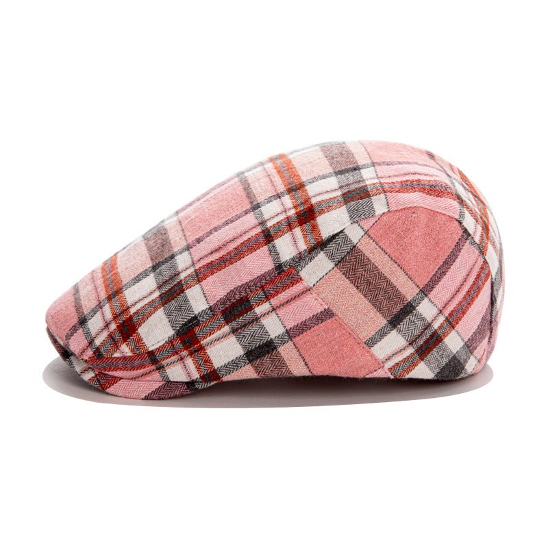 Plaid Newsboy Cap Adjustable Unisex Hat Cotton - Image 2