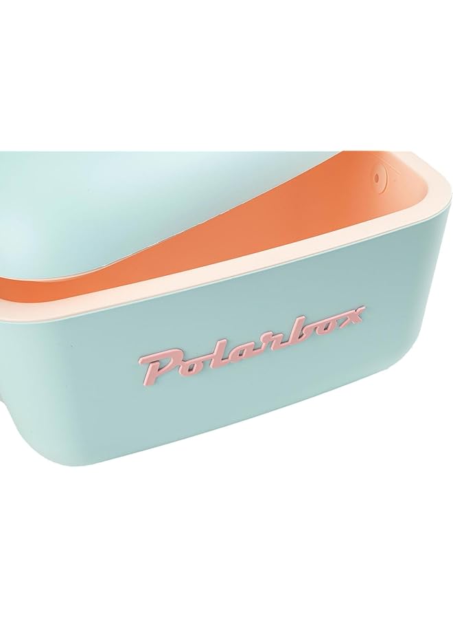 Polarbox Classic Cooler Box with Leather Strap Cyan & Baby Rose Rigid Thermal Insulated Ice for Beach Picnic Party Convertible Lid Polypropylene Insulation Cyan/Baby 20L PB 9210 - Image 2