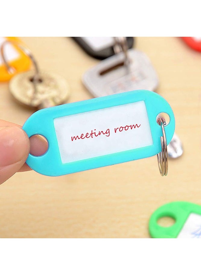 Generic 100-Piece Plastic Key Tags, Key Ring Label Tags Key Holder Key Ring Identifier Information Label Card for Keys Pets Bags Clothes Racks and Drawers, 10 Colors  - Image 5