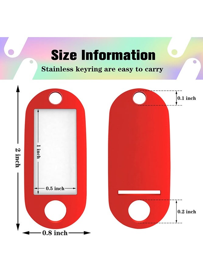 Generic 100-Piece Plastic Key Tags, Key Ring Label Tags Key Holder Key Ring Identifier Information Label Card for Keys Pets Bags Clothes Racks and Drawers, 10 Colors  - Image 4