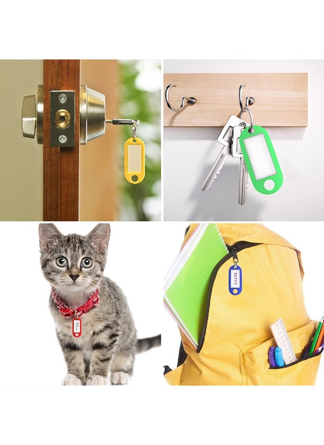 Generic 100-Piece Plastic Key Tags, Key Ring Label Tags Key Holder Key Ring Identifier Information Label Card for Keys Pets Bags Clothes Racks and Drawers, 10 Colors  - Image 2