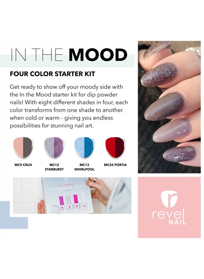 Revel Nail - Starter Dip Powder Kit - 4 Color Dip Powder Nail Kit, Manicure Set with Dip Nail Powder and Dip Powder Liquid Set - Image 1
