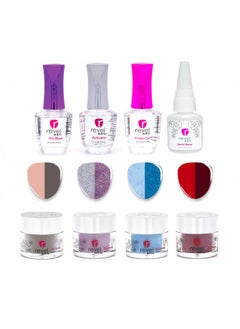 Starter Dip Powder Kit - 4 Color Dip Powder Nail Kit, Manicure Set with Dip Nail Powder and Dip Powder Liquid Set