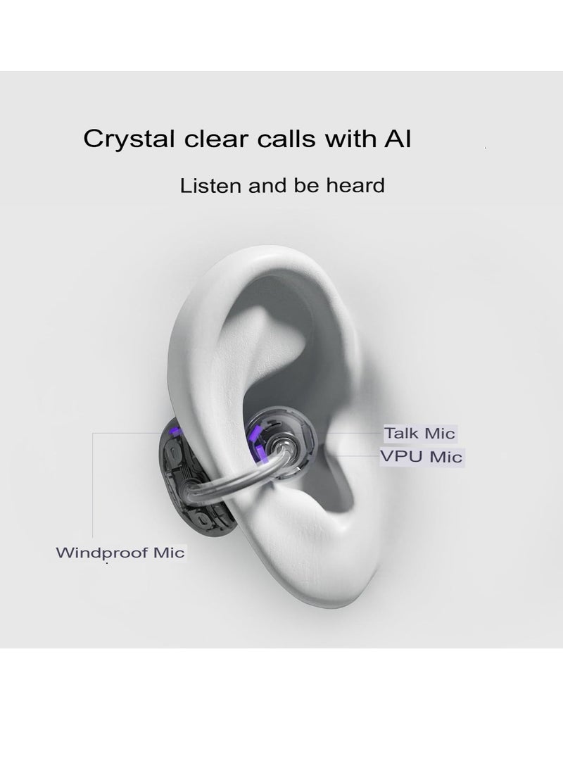 Free Clip Wireless Earbuds, Open Ear Bluetooth Earphones With Long Lasting Battery, IP54 Water Resistance Lightweight Durable In Ear Headphones For Music Gaming, (Beige) - Image 3