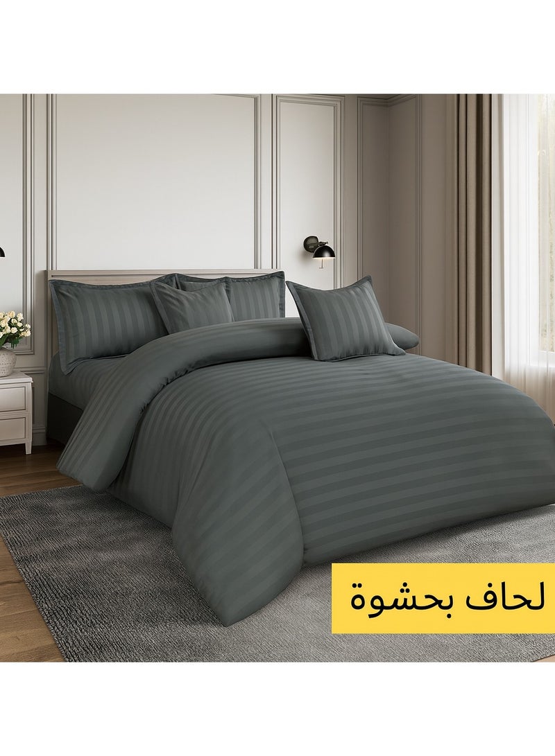 مينج لي طقم مفرش فندقي مزدوج 7 قطع من مايكروفايبر مع حشوة قابلة للفصل – ناعم ومريح يناسب سرير 200×200 سم - Image 1