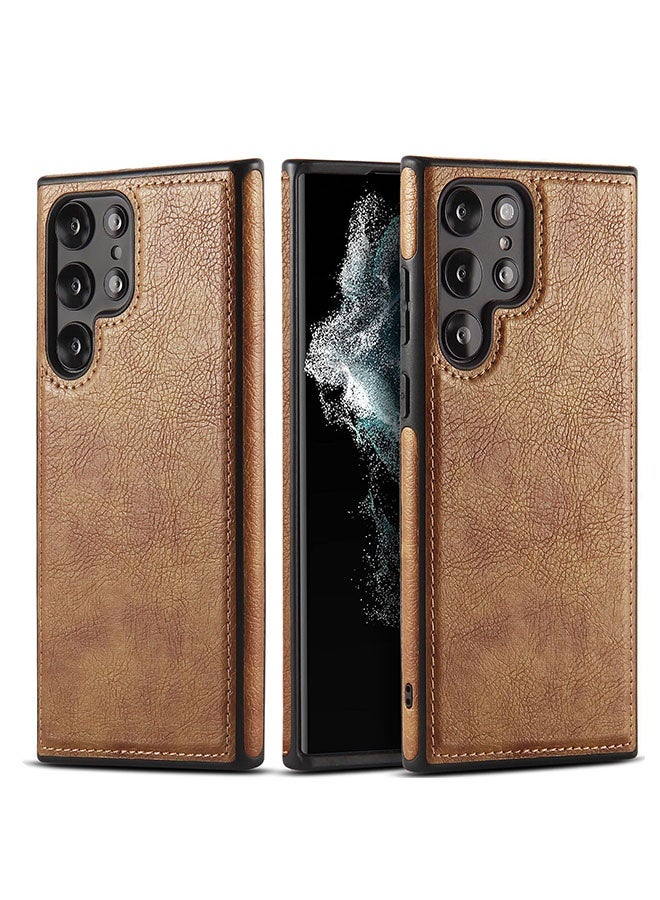 Samsung Galaxy S24 Ultra Vegan Leather Protective Case, Luxury, Elegant and Beautiful Design Cover, Non Slip Vintage Looking Perfect Leather Cover for Samsung S24 Ultra - Image 1