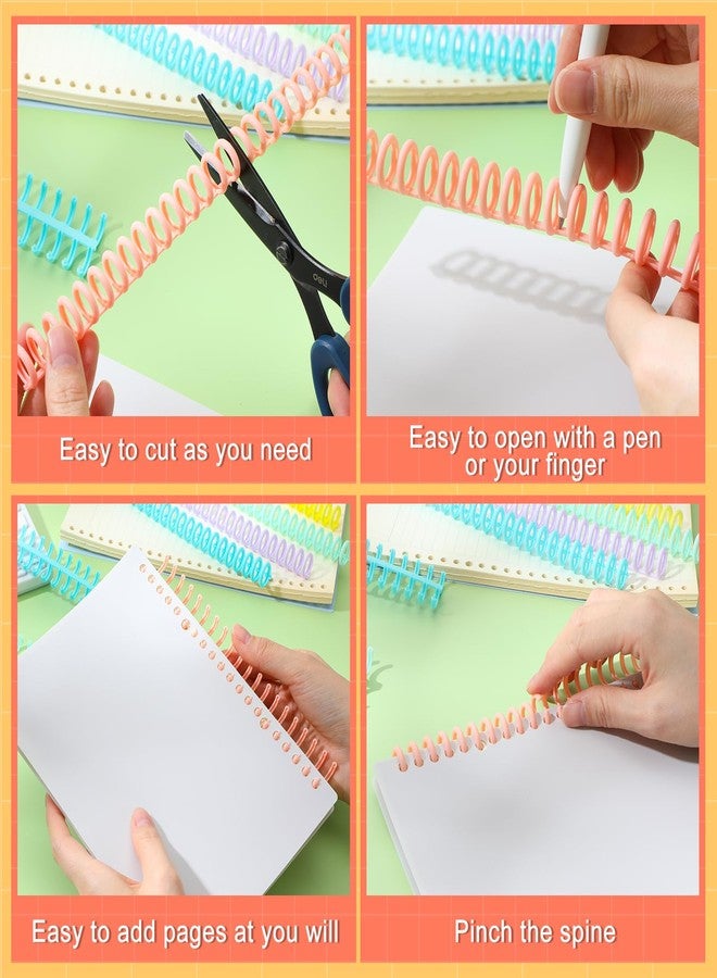 Skyygemm 50 Pcs Comb Binding Spines 1/2" Diameter 30 Ring Plastic Binder Combs and Spines Binding Easy Edit Spines for Teacher Student Document Notebook File Making, 85 Sheet Capacity, 5 Colors - Image 4