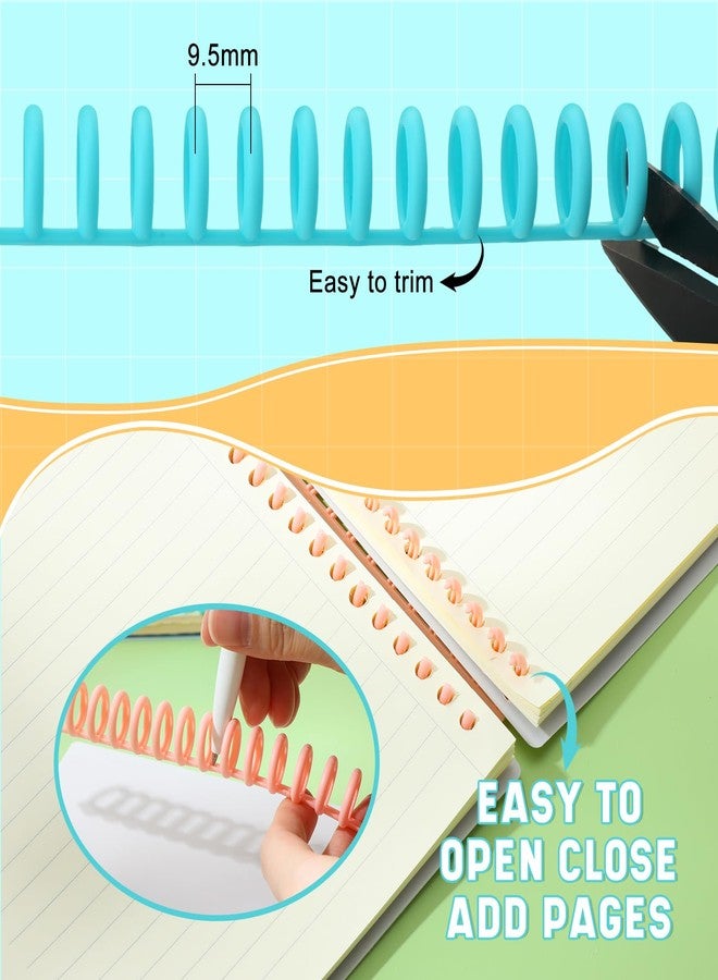 Skyygemm 50 Pcs Comb Binding Spines 1/2" Diameter 30 Ring Plastic Binder Combs and Spines Binding Easy Edit Spines for Teacher Student Document Notebook File Making, 85 Sheet Capacity, 5 Colors - Image 3
