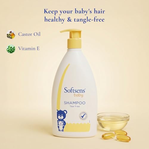 Softsens Baby Tear-Free Shampoo 500ml | Enriched with Castor Oil | Ultra-Mild,Dermatologically, Hypoallergenic, Paraben & Sulfate-Free Formula for Babies - Image 2