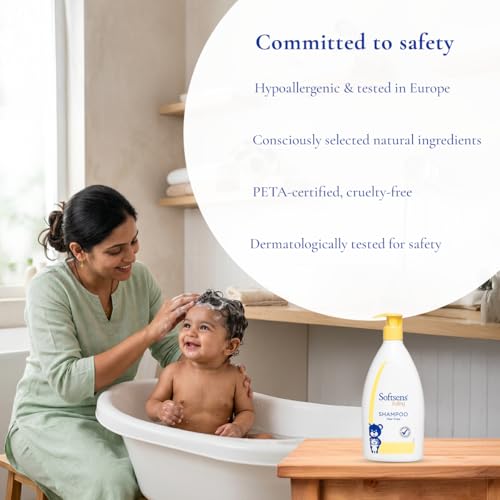 Softsens Baby Tear-Free Shampoo 500ml | Enriched with Castor Oil | Ultra-Mild,Dermatologically, Hypoallergenic, Paraben & Sulfate-Free Formula for Babies - Image 4
