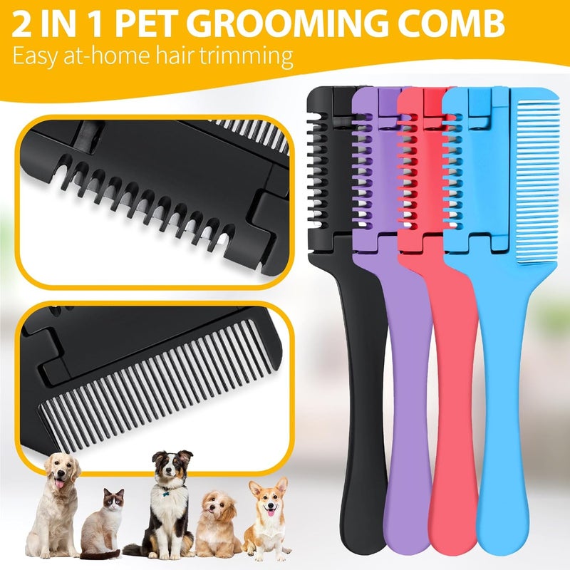 sodknow 2 in 1 Pet Grooming Tool for Dogs and Cats - Razor Comb with 40 Extra Blades for Trimming, Cutting Hair and Maintaining Coat - Image 3