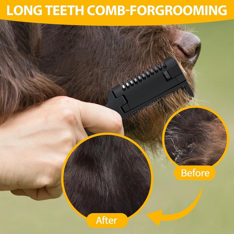 sodknow 2 in 1 Pet Grooming Tool for Dogs and Cats - Razor Comb with 40 Extra Blades for Trimming, Cutting Hair and Maintaining Coat - Image 5