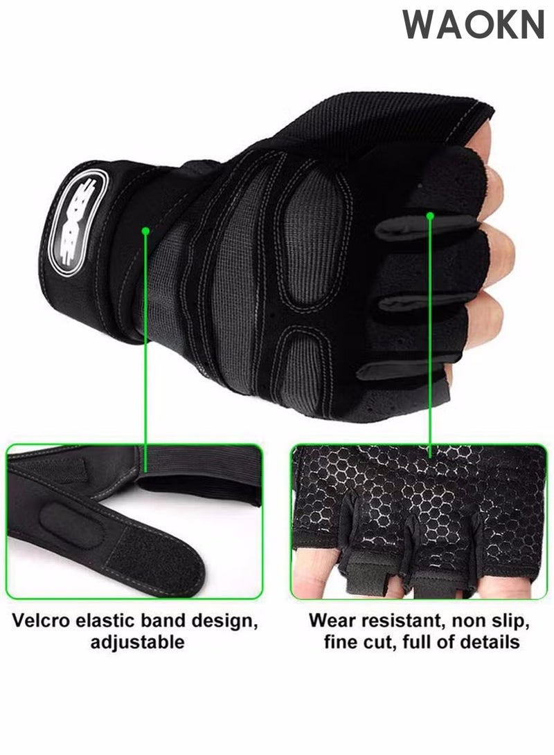 دبليو أيه أو كي أن قفازات رفع الأثقال الرياضية، قفازات تمارين الوزن الثقيل، قفازات تدريب كمال الأجسام، قفازات رياضية، قفازات شبكية، قفازات تمارين رياضية للرجال والنساء، مناسبة لتمارين السحب والرفع المميت ورفع الكتفين (مقاس كبير). - Image 3