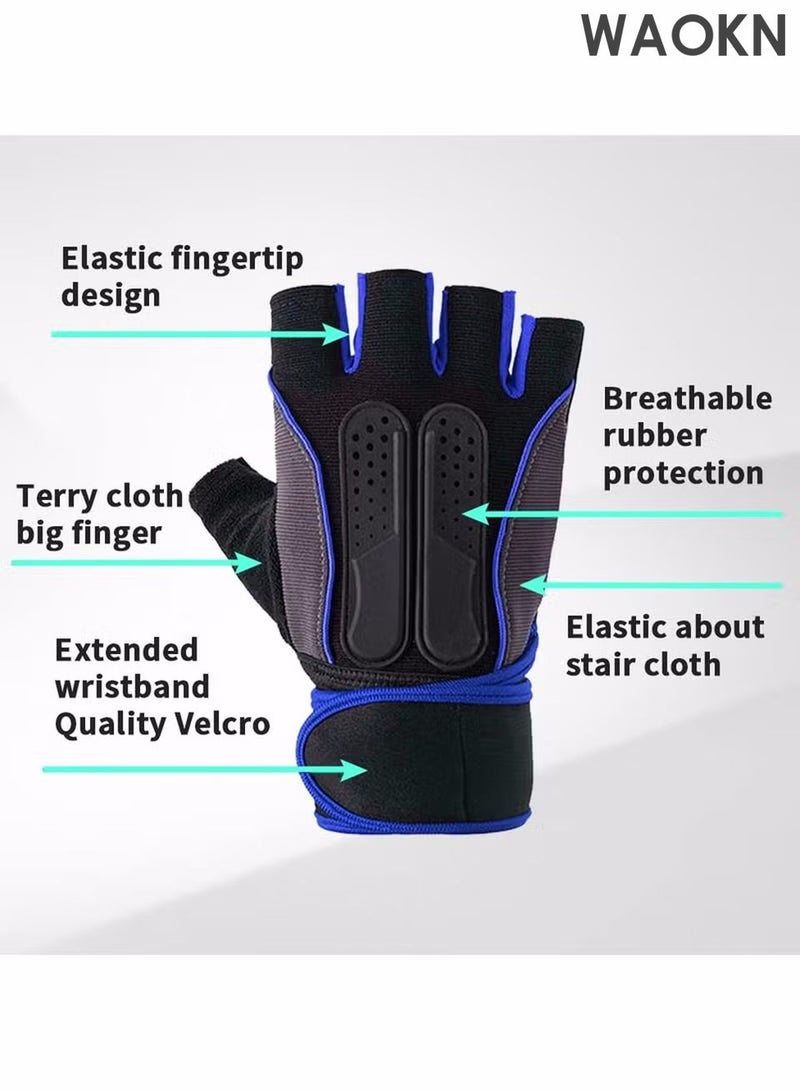 دبليو أيه أو كي أن قفازات رفع الأثقال الرياضية، قفازات تمارين الوزن الثقيل، قفازات تدريب كمال الأجسام، قفازات رياضية، قفازات شبكية، قفازات تمارين رياضية للرجال والنساء، مناسبة لتمارين السحب والرفع المميت ورفع الكتفين (مقاس كبير). - Image 4