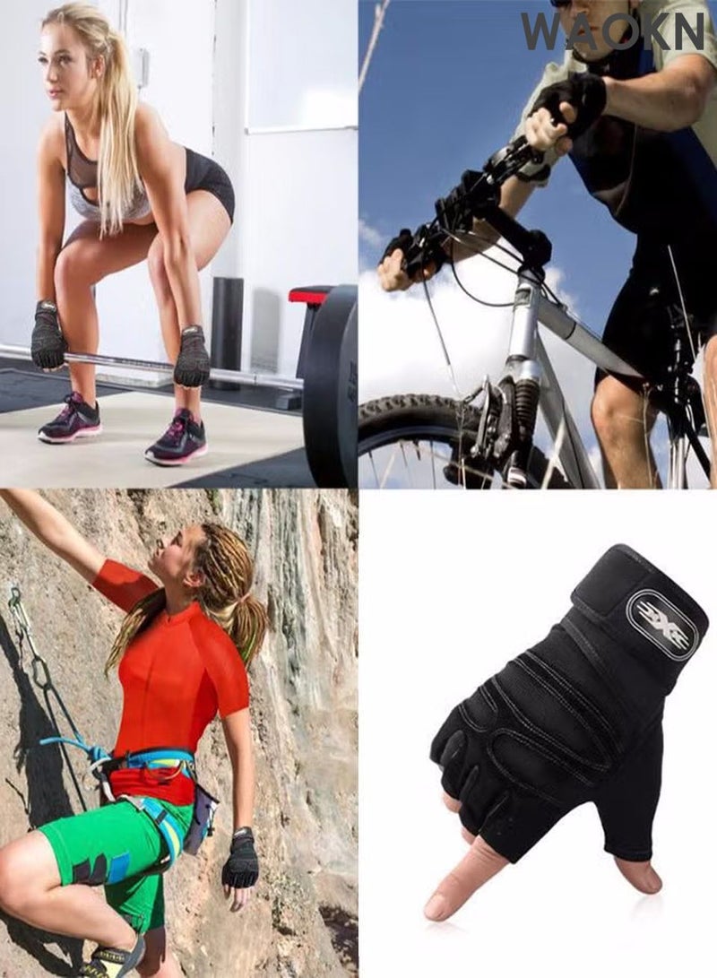دبليو أيه أو كي أن قفازات رفع الأثقال الرياضية، قفازات تمارين الوزن الثقيل، قفازات تدريب كمال الأجسام، قفازات رياضية، قفازات شبكية، قفازات تمارين رياضية للرجال والنساء، مناسبة لتمارين السحب والرفع المميت ورفع الكتفين (مقاس كبير). - Image 5