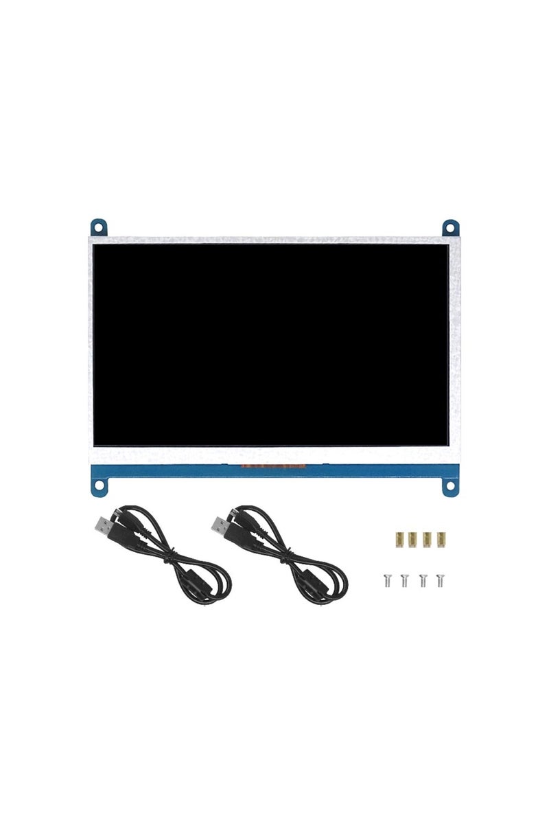 شاشة IPS بدون لمس، كابل، 7 بوصة، متوافقة مع Raspberry Pi 4/3/2/B/B+/A+، دقة 1024×600، تدعم اللمس السعوي بخمس نقاط