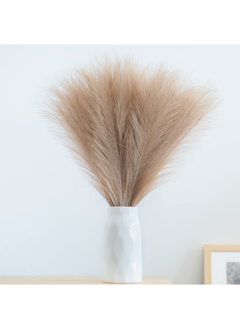 EVODIS EVODIS Faux Pampas Grass 1845cm Artificial Pampas Grass Fluffy 6 Stem pompous Grass Flower Arrangement for Boho Home Wedding Decoration Taupe 