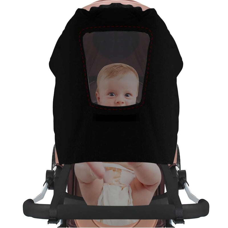 ITODA Baby Stroller Sun Shades Pram Universal Breathable Sun Protection Cover UPF 50 See Through Viewing Travel Walking Canopy Outdoor Beach Parasol Blackout Pushchair Sunshade - Image 3