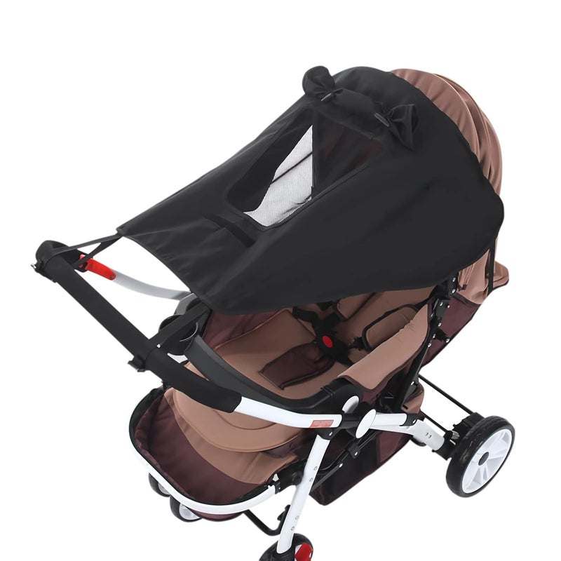 ITODA Baby Stroller Sun Shades Pram Universal Breathable Sun Protection Cover UPF 50 See Through Viewing Travel Walking Canopy Outdoor Beach Parasol Blackout Pushchair Sunshade - Image 1