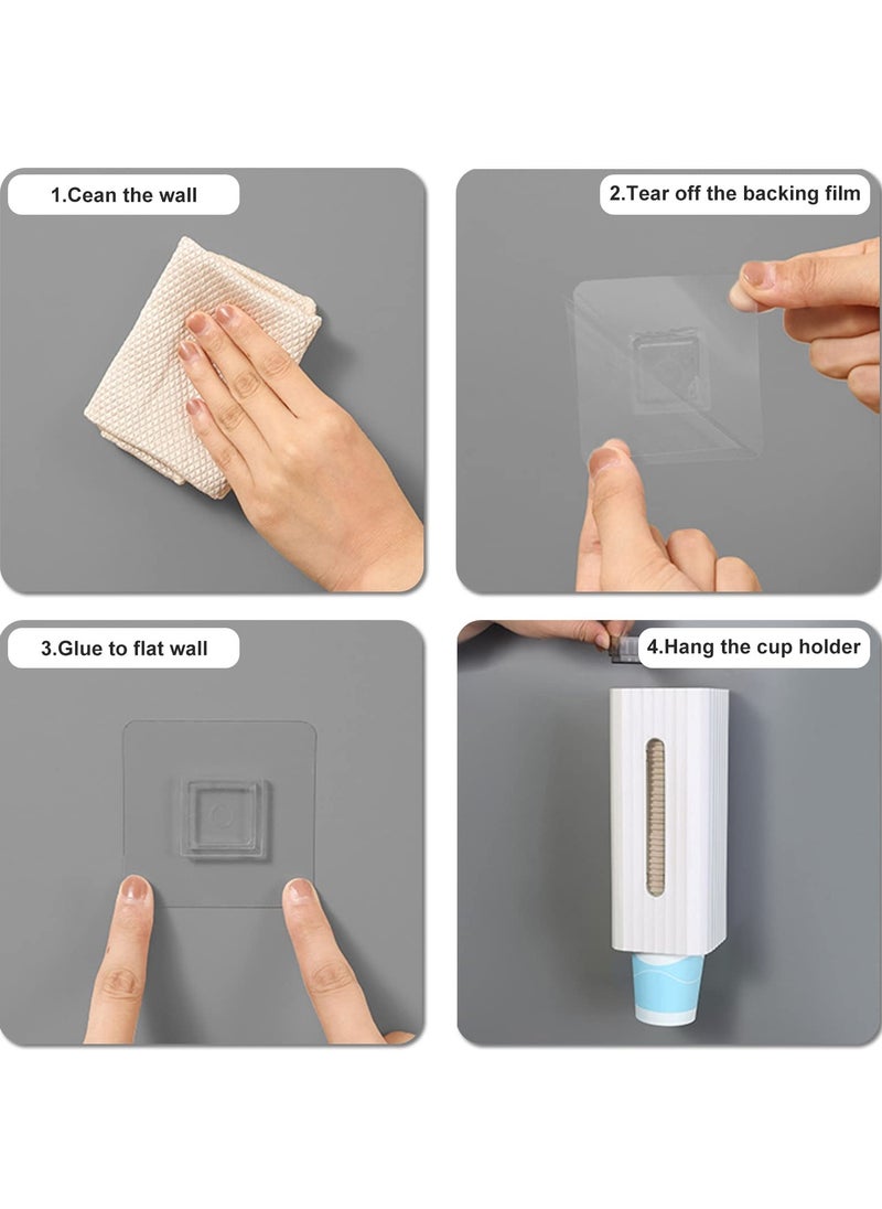 SYOSI - Cup Dispenser Wall Mount Bathroom Mouthwash Cup Holder for 4oz to 6oz Disposable Cups Small Pull Type Water Cooler Cup Dispenser for Bathroom Home Hospital Office Gym - Image 1