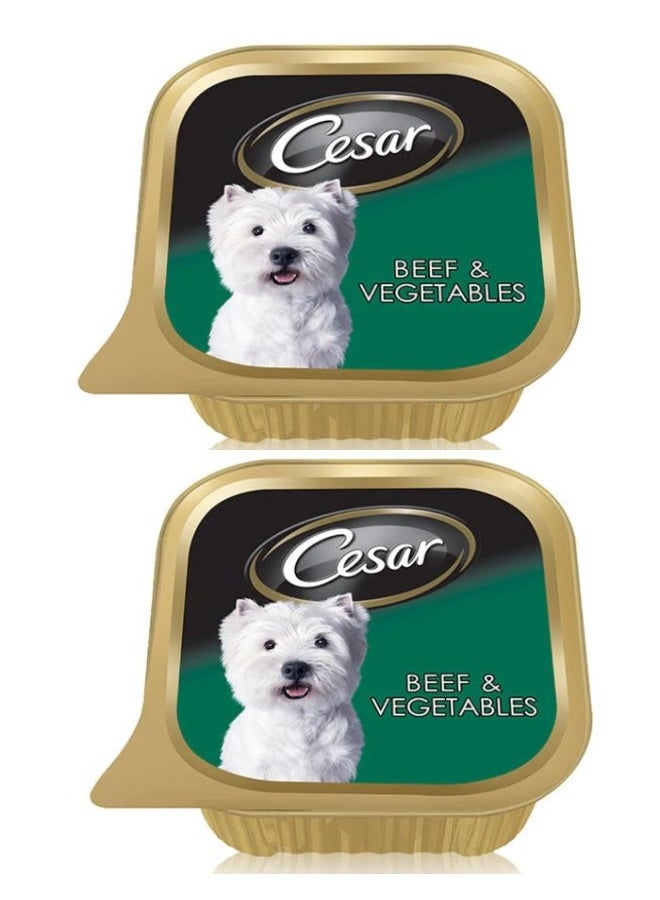 Cesar Beef and Vegetables Wet Dog Food - 100G Pack Of 2