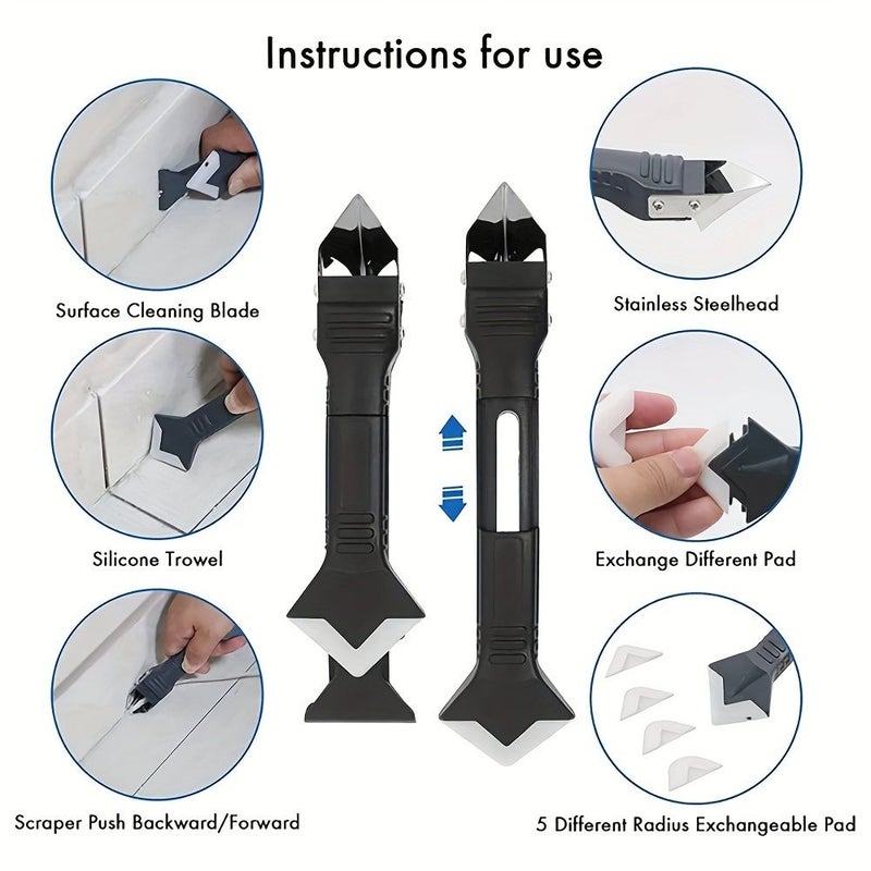 Six Piece Caulking Tool Kit With Sealant Gasket Accessories And Blade - Image 5