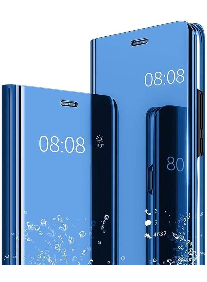 IAF Mirror Standing Case For Xiaomi Redmi Note 8,Mylne Clear View Pc Mirror Effect Full-Body Kickstand Leather Protective Wallet Cover For Xiaomi Redmi Note 8