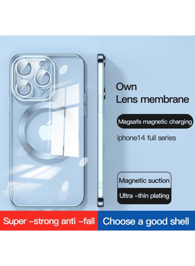 Lens Protector Mag-Safe Electroplated Phone Case For iPhone 14 Pro Max  (Silver) - Image 2