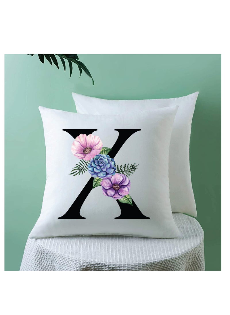 PRINTSHOP4ME - Cushion Cover with Filler with Your Favorite Letter in the Alphabet Printed -Give as a Gift to a Friend or Loved one - Image 1