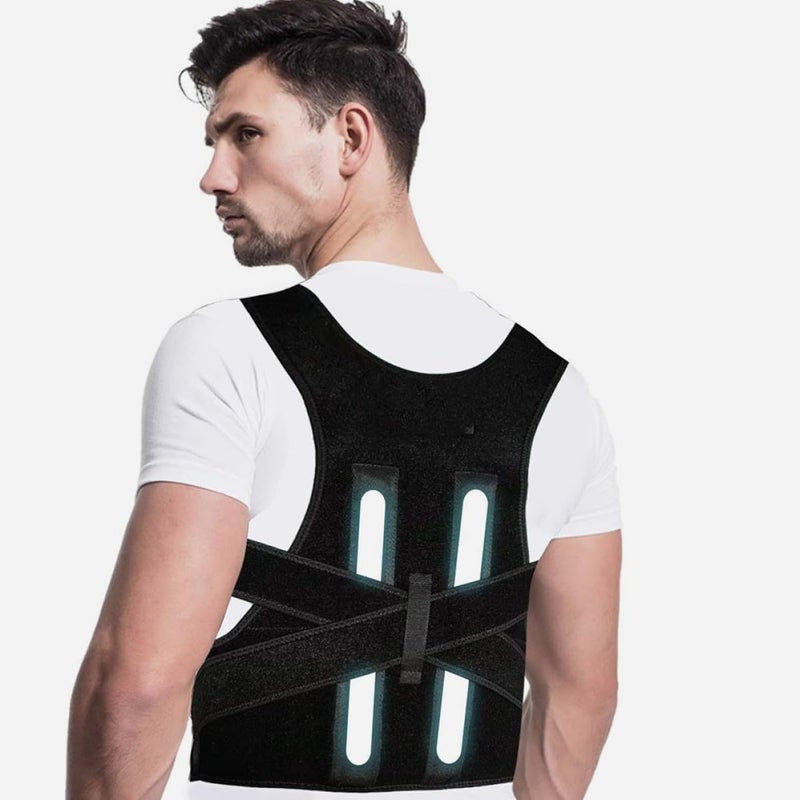 TIDTALEO Adjustable Back Brace Posture Corrector for Students and Adults, Black Xl Upper Back Straightener Support Belt for Daily Use and Hunchback Correction - Image 3
