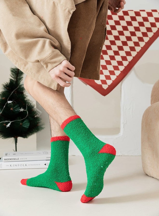 Gilbins Mens-Womens Christmas Holiday Fuzzy Socks with Grips Non Slip Skid Slipper Fluffy Hospital Winter Crew Sleep Socks (US, Numeric, 9, 11, Womens Size 9-11) - Image 4
