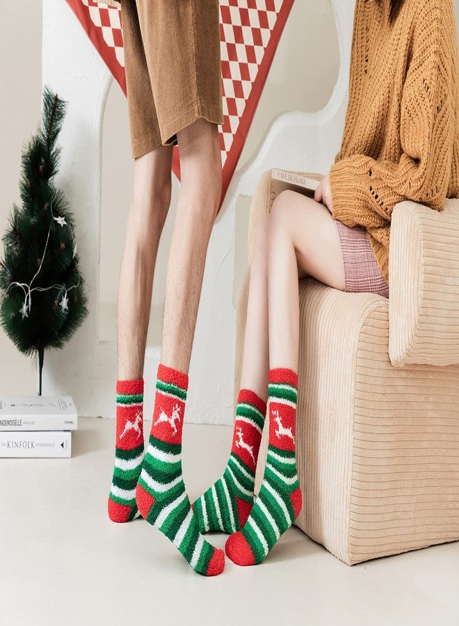 Gilbins Mens-Womens Christmas Holiday Fuzzy Socks with Grips Non Slip Skid Slipper Fluffy Hospital Winter Crew Sleep Socks (US, Numeric, 9, 11, Womens Size 9-11) - Image 5